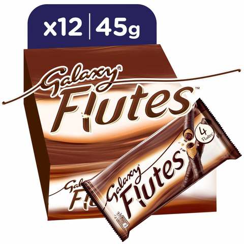 Galaxy Flutes Chocolate Fingers 45g x Pack of 12