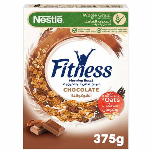 Buy Nestle Fitness Chocolate Morning Boost Cereal 375g Online - Shop Food  Cupboard on Carrefour UAE