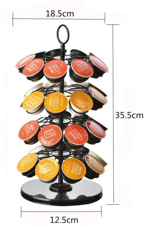 Doreen 360 Degree Rotating Coffee Capsules Holder Coffee Pod Stand for max 36Pcs K-CUP/Dolce Gusto/Caffitaly Capsules
