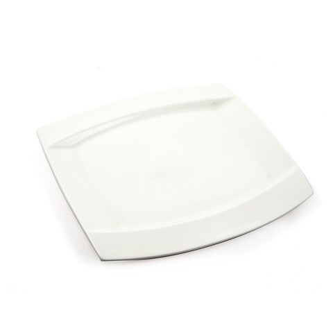 Porceletta Ivory Porcelain Square Plate Meena Design 21.5 cm