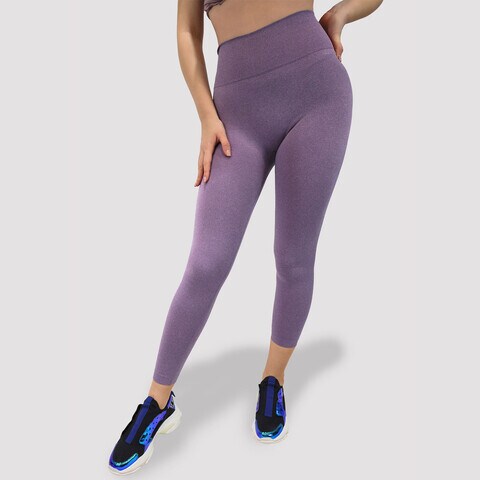 Buy Lounge Leggings - High Waisted Workout Gym Yoga Basic Pants for Women ( Large, Purple) Online - Shop on Carrefour UAE