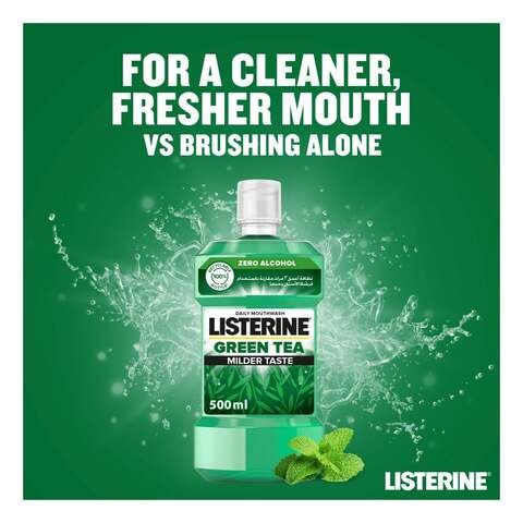Listerine Green Tea Mouthwash With Germ-Killing Oral Care Formula Daily Mouthwash 500ml