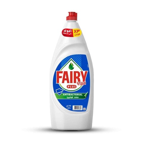 Fairy Plus Antibacterial Dishwashing Liquid Soap With Alternative Power To Bleach 1.25L