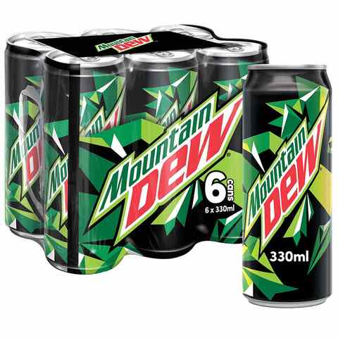 Mountain Dew Soft Drink 330ml Pack of 6