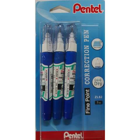 Pentel Correction Pen, 7ml, Pen Type, Correction Fluid