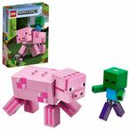 اشتري LEGO Minecraft Pig BigFig and Baby Zombie Character 21157 Cool Buildable Play-And-Display Toy Animal Figure for Kids, New 2020 (159 Pieces) في الامارات