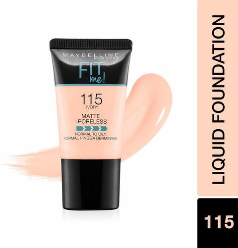 Maybelline New York Fit Me! Matte And Poreless Face Foundation 100 Warm Ivory 30ml