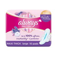 Buy Always Skin Love Pads Lavender Freshness Thick & Large 10 Count Online  - Shop Beauty & Personal Care on Carrefour Saudi Arabia