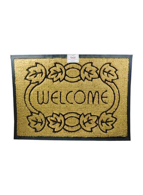 Timmy - Welcome Graphic Printed Door Mat Brown/Black 60 X 90 Centimeter