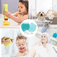 Marrkhor 2 Pcs Silicone Body Brush Shower Scrubber, Massage Shower Loofah Brush Shampoo Dispenser,Bath Body Brush Soft Shower Exfoliating Sponge Liquid Soap Dispenser For Kids And Pet