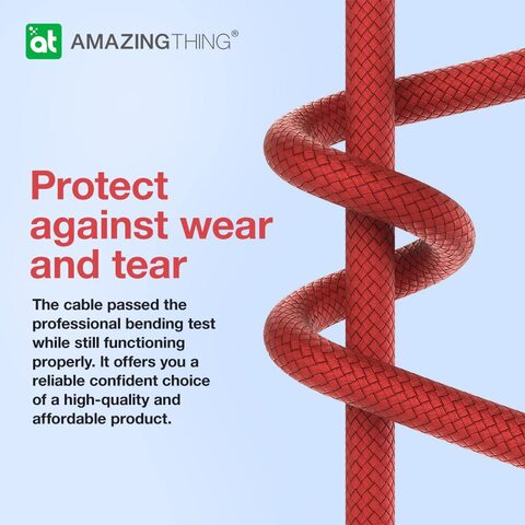 Amazing Thing Thunder PRO Lightning to USB-C PD 30W 3.2A Fast Charge cable [1.1 Meter] - Red