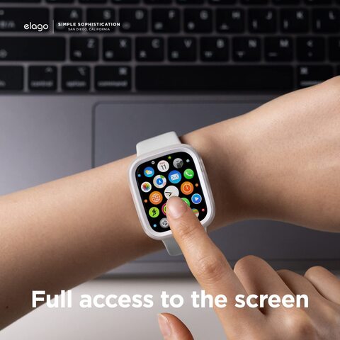 Elago Duo for Apple Watch Series 8/7 (45mm), Series 6/SE/5/4 (44mm) cover case - Clear White