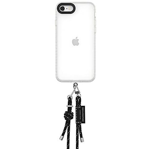 Amazing Thing Titan PRO Drop Proof designed for iPhone SE 3 (2022) Crossbody case cover - Clear with Red Lanyad