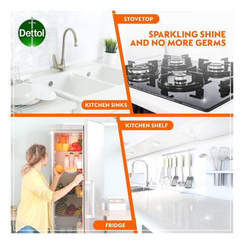 Dettol Power Bathroom Kitchen And All-Purpose Cleaner with Antibacterial Mould And Mildew Removal 750ml Pack of 4