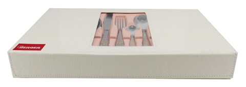 BERGER 24 PCS CUTLERY SET WITH WHITE LEATHER BOX CS-24-LC-303