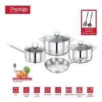 Prestige Stainless Steel Cookware Set Silver 9 PCS