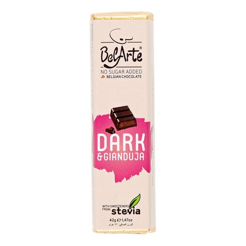 Belarte Sugar Free Dark Chocolate And Gianduja Bar 42g