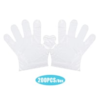 Decdeal - Disposable PE Gloves Single Use Transparent Gloves Latex Free Food Prep Safe Glove for Home Cleaning Restaurant Kitchen Catering Use 200PCS/Box