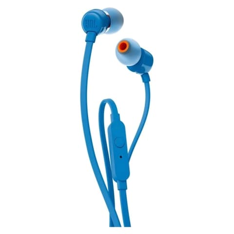 JBL Tune 110 Headphones Wired In-Ear Deep And Powerful Pure Bass Sound Blue