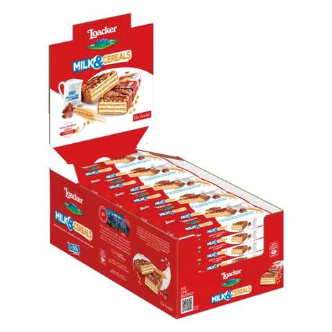 Loacker Choco &amp; Milk Cereals Wafers 25g Pack of 30