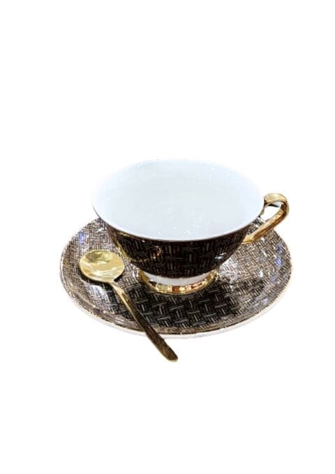 Lihan Animal Design Bone China Tea Cup And Saucer Set Of 150Ml With Gold Handle Design Coffee/Tea Cup Set With Saucer And Spoon For Tea Party#8