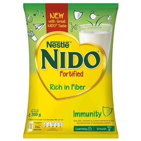 Nestle Nido Fortified Milk Powder Rich In Fiber Pouch 350 Gram