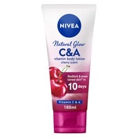 NIVEA Body Lotion Even Tone Radiant Skin Natural Glow Vitamin C &amp; A Cherry Scent 180ml
