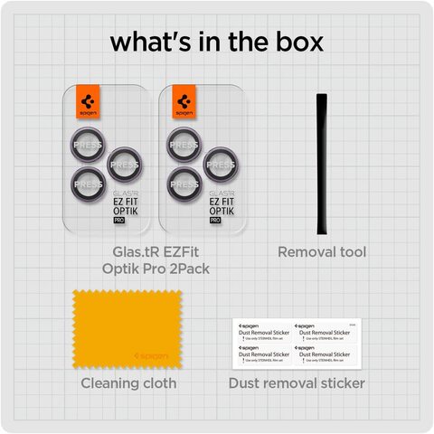 Spigen GLAStR EZ-Fit Optik PRO Camera Lens Screen Protector designed for iPhone 14 PRO and iPhone 14 Pro MAX (2022) - Deep Purple [2 Pack]