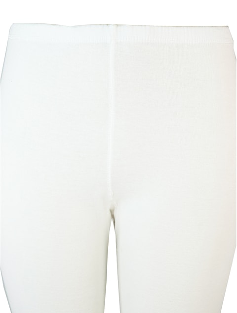 3- Pieces Full Length inner Leggings Cotton 100% with Elasticized Waistband Women White 4XL