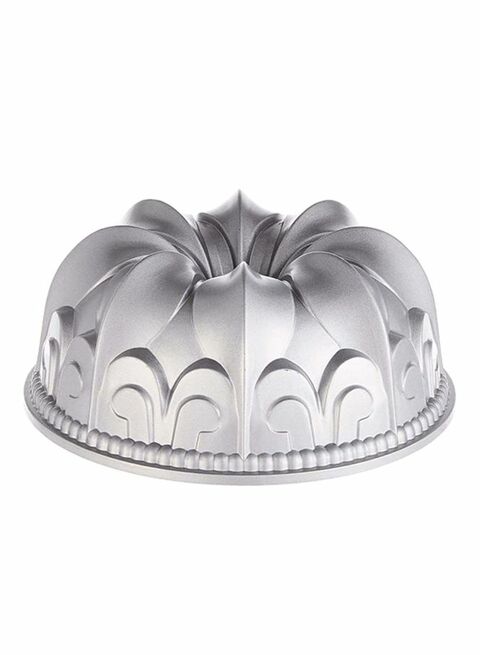 Lihan - Platinum Rose Cast Aluminum Bundt Pan Non Stick Baking Cake Mould Silver Silver 25 X 12 X 25Centimeter