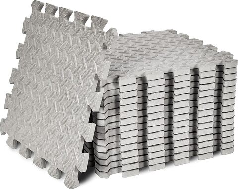 BalanceFrom Fitness 48 Sq Ft Interlocking EVA Foam Exercise Mat Tiles,  Gray, 1 Piece - Foods Co.