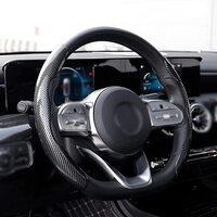 New Carbon Fiber Steering Pattern Wheel Cover for Women&amp;Man, Safe and Non-Slip Car Accessory Protector Wheel Cover Universal Automobile Interior Accessories Sport Black