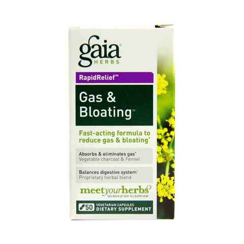 Gaia Herbs Gas And Bloating Herbal Supplement, 50 Capsules