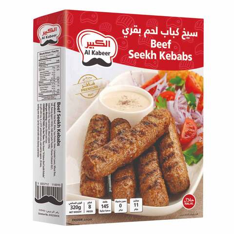 Al Kabeer 8 Beef Seekh Kebabs 320g