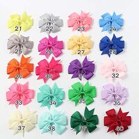 Aiwanto 40 Pcs Baby Girls Ribbon Boutique Hair Bows Clips with Multi-Colors  Children Party Headdress