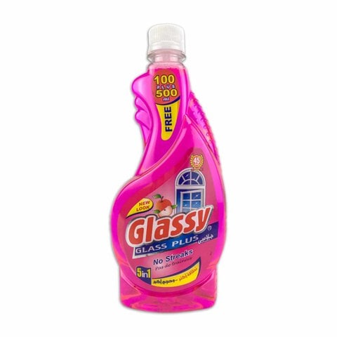 Buy Glassy Liquid Glass and Window Cleaner With Apple Scent Refill Bottle - 600 ml in Egypt