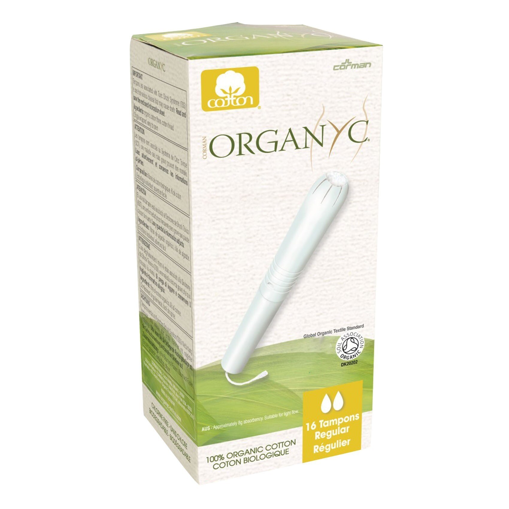 Buy Organyc Organic Regular Cotton Tampon Pack of 16 Online Shop