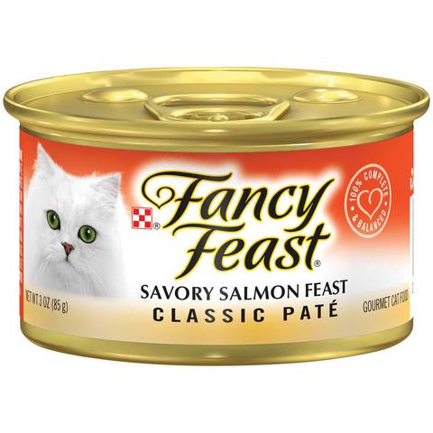 طعام القطط الرطب بالسالمون اللذيذ الكلاسيكي من Purina Fancy Feast (بورينا فانسي فيست) 85 جم