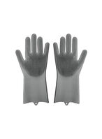 Buy Generic Magic Silicone Gloves With Wash Scrubber Grey 35.7 x 16.5cm in UAE