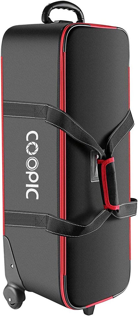 COOPIC TB-100 Durable Photo Studio Equipment Carry Bag, 103cmx34cmx31cm Carrying Trolley Case, Padded Compartment Wheel Handle Trolly for Light Stand Tripod Strobe Light Umbrella Photo Studio