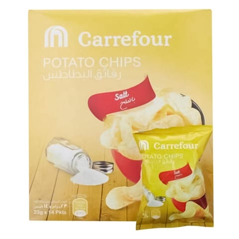 Carrefour Salted Potato Chips 23g Pack of 14