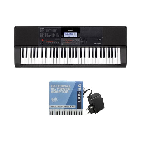 Casio Standard Keyboard CT-X700C2 With AC Power Adaptor Black
