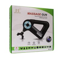 Electric Triangle Muscle Massage Gun, Handheld Deep Tissue Massager for Back, Shoulder, Arms, Glutes Legs Pain Relief with 12 Massage Heads 6 Speed Level