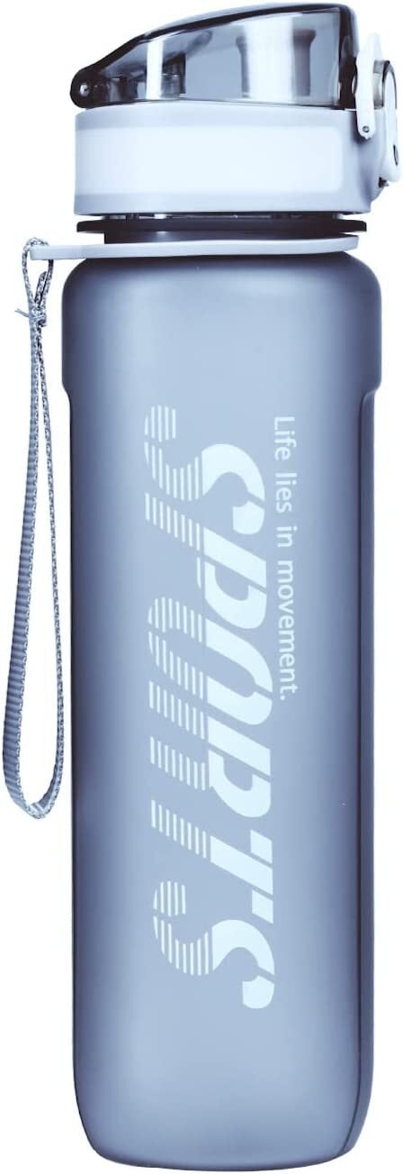 Multi-Purpose Drinking Bottle, One Click Open Sports Water Bottle, Leak-Proof, BPA Free -750 ml (Grey)
