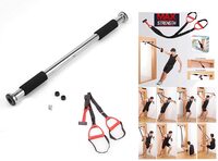Max Strength Portable Home Adjustable Door Way Iron Gym Chin-Up Push-Up Sit-Up Pull-Up Dip Multi Function With Adjustable Door Anchor Fitness Gym Body Work Out Suspension Trainer