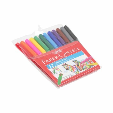 Faber Castell Fibre Tip Pens Feutre 12 Colors – Freeshop