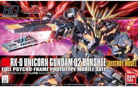 Bandai 1/144 HGUC #134 Unicorn Gundam 02 Banshee Destroy Mode