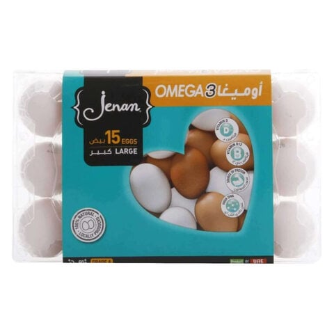 Jenan Omega 3 White Eggs Large 15 Pieces