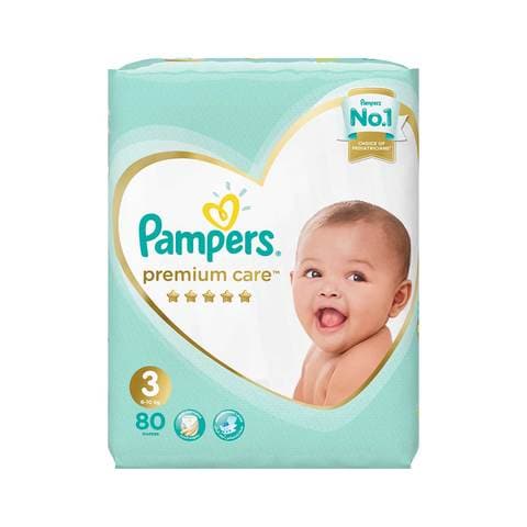 Pampers premium care diapers size 3 midi jumbo pack 80 diapers