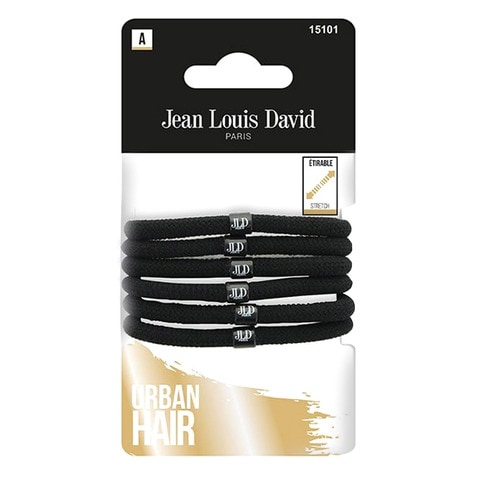 Jean Louis David Elastic Hairbands 15101 Black 6 count